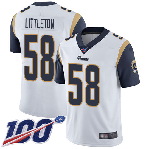 Los Angeles Rams Limited White Men Cory Littleton Road Jersey NFL Football #58 100th Season Vapor Untouchable